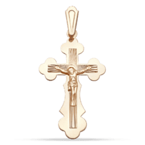 обзорное фото Золотой крестик 038857  Золотые крестики православные