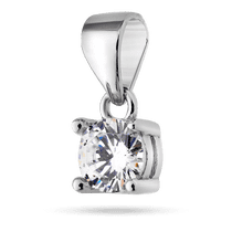 обзорное фото Серебряный подвес с круглым фианитом в крапанах 040082  Серебряные подвески со вставками