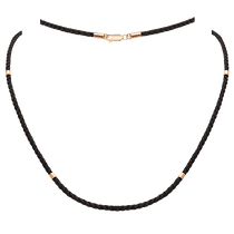 обзорное фото Ювелирный шелковый шнурок с золотой застежкой 585 пробы 039971 Шнурки с золотом обзорное фото Ювелирный шелковый шнурок с золотой застежкой 585 пробы 039971  Шнурки с золотом