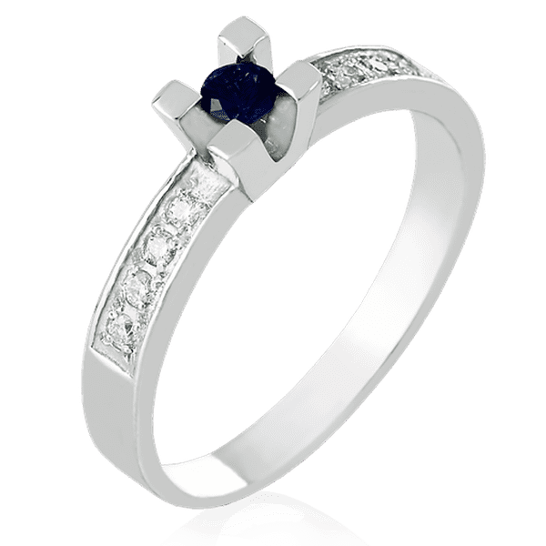 Золотое кольцо с сапфиром и бриллиантами 023951 детальное изображение ювелирного изделия Золотые кольца с сапфиром