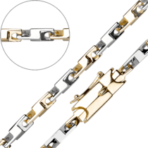 обзорное фото Ювелирная цепочка на шею ручного плетения 032152  Полновесные золотые цепочки