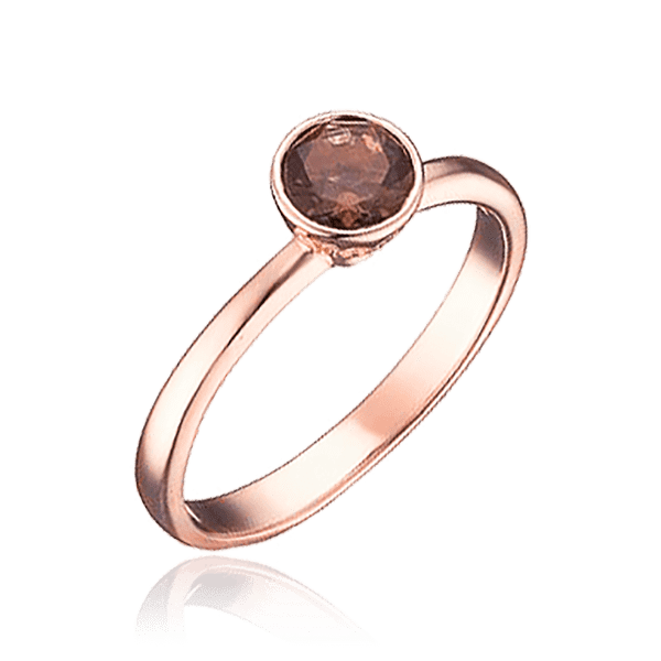 Каблучка з червоного золота з раухтопазом 036980 детальне зображення ювелірного виробу