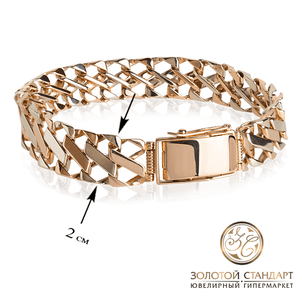 Золотой мужской браслет широкий Золотой мужской браслет широкий