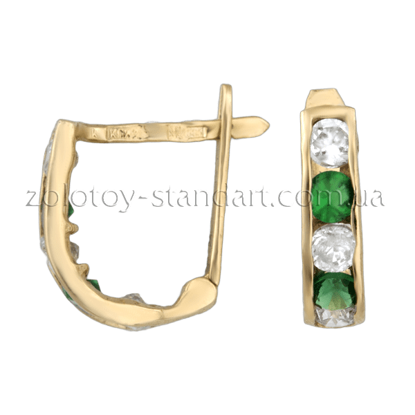 Золотые серьги с цирконием 100309з детальное изображение ювелирного изделия Серьги с камнями Золотые серьги с цирконием 100309з детальное изображение ювелирного изделия Серьги с камнями