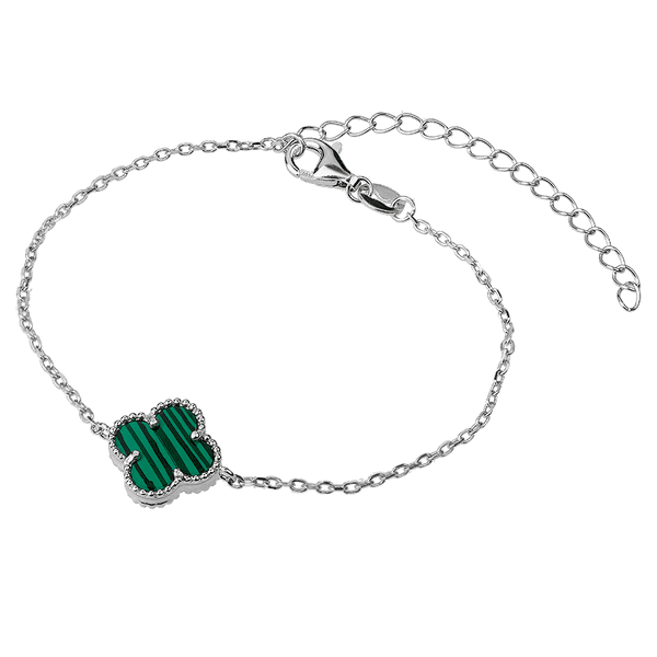 Нежный серебряный браслет с малахитом и дополнительной цепочкой 039428 детальное изображение ювелирного изделия Серебряные женские браслеты Нежный серебряный браслет с малахитом и дополнительной цепочкой 039428 детальное изображение ювелирного изделия Серебряные женские браслеты