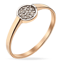 оглядове фото Золота каблучка з діамантами 035511