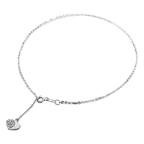 обзорное фото Браслет на ногу золотой Сердце с фианитами 032890 Золотые браслеты на ногу обзорное фото Браслет на ногу золотой Сердце с фианитами 032890  Золотые браслеты на ногу