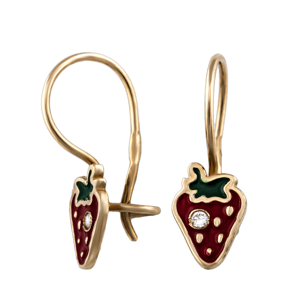 Золотые серьги Клубнички 21099 детальное изображение ювелирного изделия Серьги с камнями