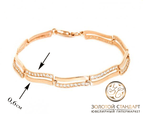 Женский золотой браслет с фианитами Женский золотой браслет с фианитами