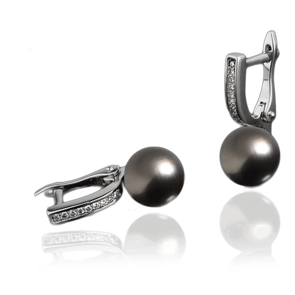 Серьги из белого золота с жемчугом и бриллиантами 023102 детальное изображение ювелирного изделия Золотые серьги с жемчугом Серьги из белого золота с жемчугом и бриллиантами 023102 детальное изображение ювелирного изделия Золотые серьги с жемчугом