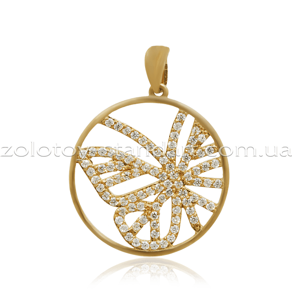Подвеска Бабочка золото 3875 детальное изображение ювелирного изделия Золотые кулоны с фианитом Подвеска Бабочка золото 3875 детальное изображение ювелирного изделия Золотые кулоны с фианитом