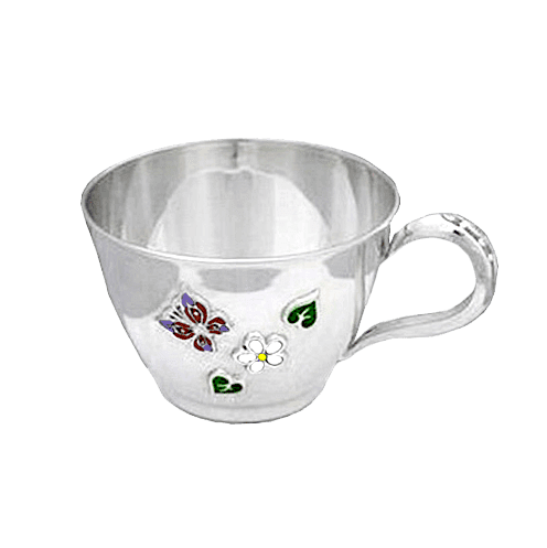 Серебряная детская чашка с эмалью Бабочка и цветок 031866 детальное изображение ювелирного изделия Серебряные детские чашки Серебряная детская чашка с эмалью Бабочка и цветок 031866 детальное изображение ювелирного изделия Серебряные детские чашки