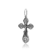 обзорное фото Православный крестик из серебра 030580  Серебряные подвески крестики