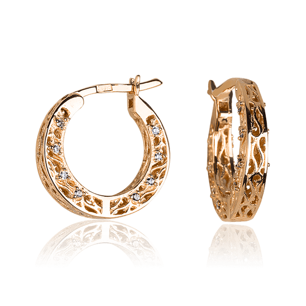 Золотые серьги кольца с фианитами Мелания 032734 детальное изображение ювелирного изделия Золотые серьги с фианитом Золотые серьги кольца с фианитами Мелания 032734 детальное изображение ювелирного изделия Золотые серьги с фианитом