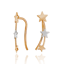 обзорное фото Золотые серьги кафы Звезды 034230  Золотые серьги