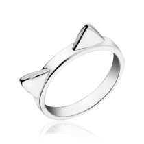 обзорное фото Стильное серебряное кольцо на фалангу Ушки 032223  Серебряные кольца