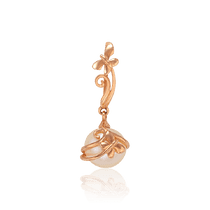 обзорное фото Кулон с жемчугом для золотой цепочки 033429 Золотые подвески обзорное фото Кулон с жемчугом для золотой цепочки 033429  Золотые подвески