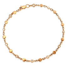 обзорное фото Золотой браслет с фианитами и шариками Мери 038221 Золотые браслеты с цирконием (фианитами) обзорное фото Золотой браслет с фианитами и шариками Мери 038221  Золотые браслеты с цирконием (фианитами)