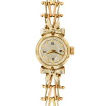 обзорное фото Золотые часы женские с стильным золотым браслетом 036189  Женские золотые часы