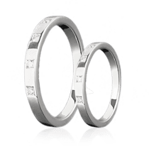 обзорное фото Обручальное кольцо с бриллиантами 023181  Обручальные кольца с бриллиантами