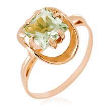 обзорное фото Золотое кольцо с кварцем 023934  Золотые кольца с кварцем