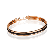 обзорное фото Браслет в красном золоте с каучуком 027860 Золотые браслеты с каучуком обзорное фото Браслет в красном золоте с каучуком 027860  Золотые браслеты с каучуком