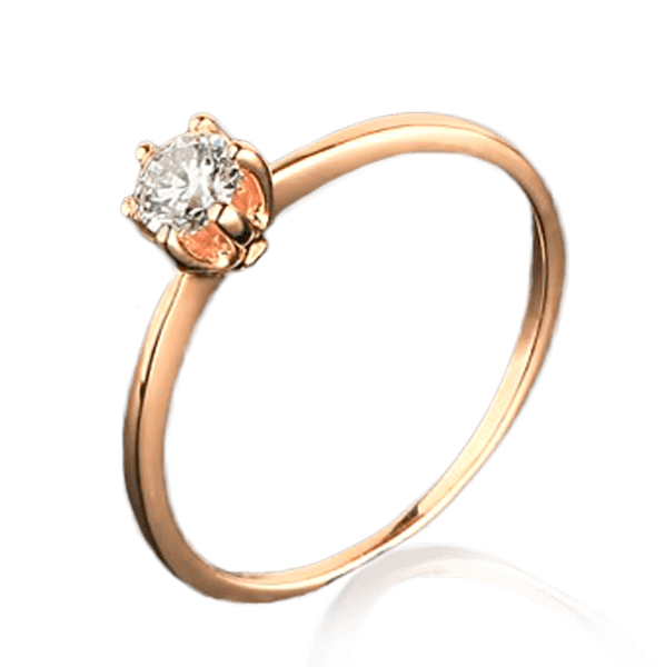 Кольцо из красного золота с бриллиантом 1090 детальное изображение ювелирного изделия Золотые кольца для помолвки с бриллиантом Кольцо из красного золота с бриллиантом 1090 детальное изображение ювелирного изделия Золотые кольца для помолвки с бриллиантом