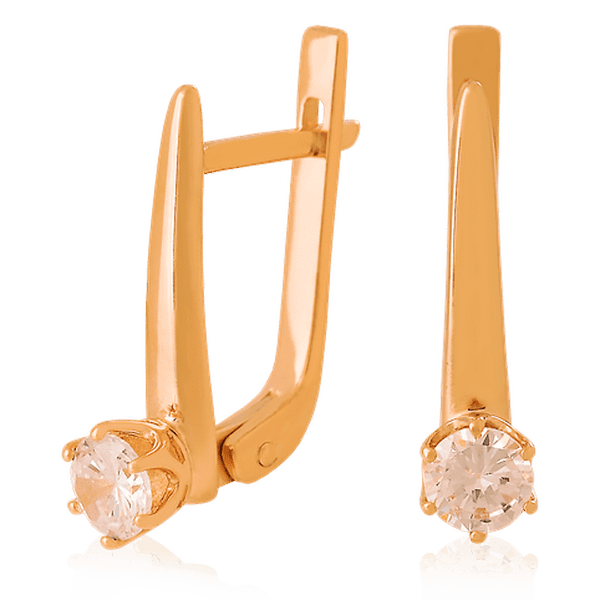 Золотые серьги с цирконием 023354 детальное изображение ювелирного изделия Золотые серьги с фианитом Золотые серьги с цирконием 023354 детальное изображение ювелирного изделия Золотые серьги с фианитом