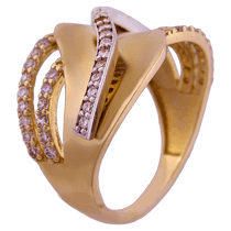 оглядове фото Золоте кільце з цирконієм 1914