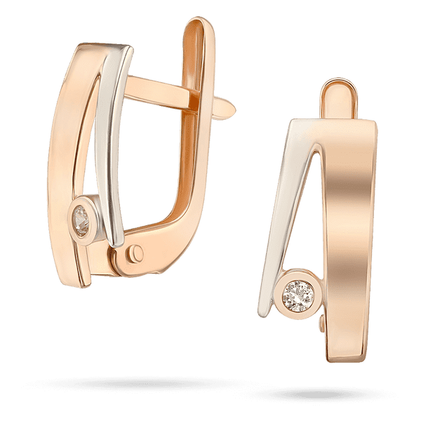 Золотые серьги с фианитом 036240 детальное изображение ювелирного изделия Золотые серьги Золотые серьги с фианитом 036240 детальное изображение ювелирного изделия Золотые серьги