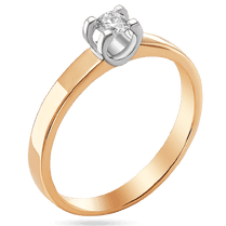 обзорное фото Помолвочное кольцо с бриллиантом в красном и белом золоте 039659 Золотые кольца для помолвки с бриллиантом обзорное фото Помолвочное кольцо с бриллиантом в красном и белом золоте 039659  Золотые кольца для помолвки с бриллиантом