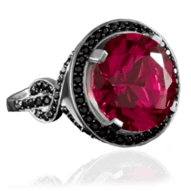 обзорное фото Серебряное кольцо нано рубин 023224  Серебряные кольца со вставками