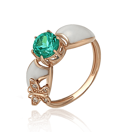 Золотое кольцо с зеленым кварцем и белой эмалью 028573 детальное изображение ювелирного изделия Золотые кольца с кварцем Золотое кольцо с зеленым кварцем и белой эмалью 028573 детальное изображение ювелирного изделия Золотые кольца с кварцем