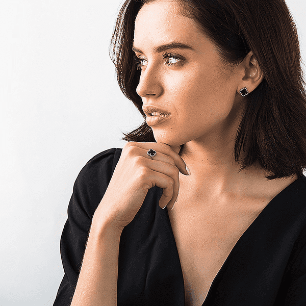 серьги из белого золота клевер серьги из белого золота клевер