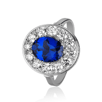 обзорное фото Кольцо в белом золоте с сапфиром и бриллиантами 026365 Золотые кольца с сапфиром обзорное фото Кольцо в белом золоте с сапфиром и бриллиантами 026365  Золотые кольца с сапфиром