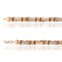 обзорное фото Золотой браслет Ролекс с алмазной гранью 030228  Золотые браслеты