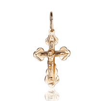 обзорное фото Золотой крестик на крестины 037448  Детский золотой крестик