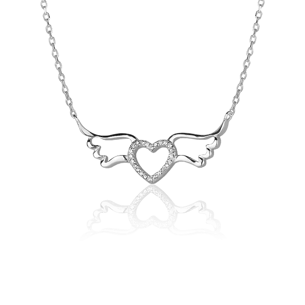 Серебряное колье Сердце с крыльями 027452 детальное изображение ювелирного изделия Серебряные колье Серебряное колье Сердце с крыльями 027452 детальное изображение ювелирного изделия Серебряные колье