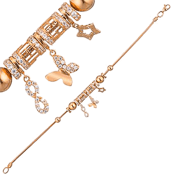 женский браслет золотой Снейк з подвесками шармами женский браслет золотой Снейк з подвесками шармами