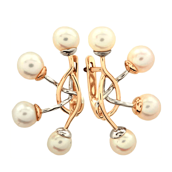 Серьги с жемчугом 430084 детальное изображение ювелирного изделия Золотые серьги с жемчугом Серьги с жемчугом 430084 детальное изображение ювелирного изделия Золотые серьги с жемчугом