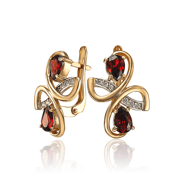 Золотые серьги с красными камнями 033964 детальное изображение ювелирного изделия Золотые серьги Золотые серьги с красными камнями 033964 детальное изображение ювелирного изделия Золотые серьги