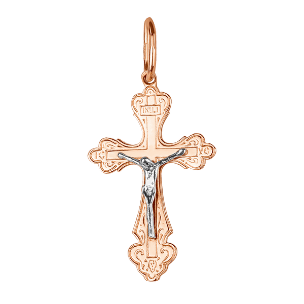Нательный крестик из красного золота без камней 037106 детальное изображение ювелирного изделия Золотые крестики православные Нательный крестик из красного золота без камней 037106 детальное изображение ювелирного изделия Золотые крестики православные