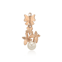 обзорное фото Золотой подвес Бабочки с жемчугом 028838 Золотые кулоны с жемчугом обзорное фото Золотой подвес Бабочки с жемчугом 028838  Золотые кулоны с жемчугом