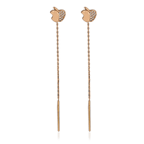 обзорное фото Золотые серьги протяжки Яблоко 024342 Золотые серьги с фианитом обзорное фото Золотые серьги протяжки Яблоко 024342  Золотые серьги с фианитом