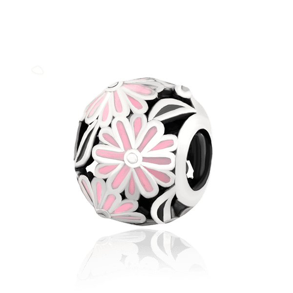 Серебряный подвес-шарм Бусинка - цветы с эмалью 025015 детальное изображение ювелирного изделия Серебряные подвесы-шармы (бусины) Серебряный подвес-шарм Бусинка - цветы с эмалью 025015 детальное изображение ювелирного изделия Серебряные подвесы-шармы (бусины)