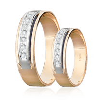 обзорное фото Обручальное кольцо с бриллиантами 023191  Обручальные кольца с бриллиантами