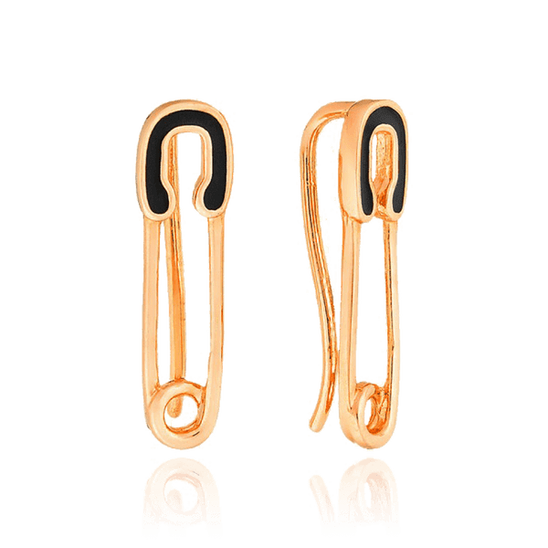 Золотые серьги каффы в виде Булавки с эмалью 034526 детальное изображение ювелирного изделия Золотые серьги Золотые серьги каффы в виде Булавки с эмалью 034526 детальное изображение ювелирного изделия Золотые серьги