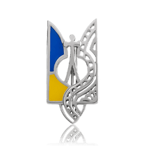 обзорное фото Серебряный значок Герб Украины 029515  Серебряные значки