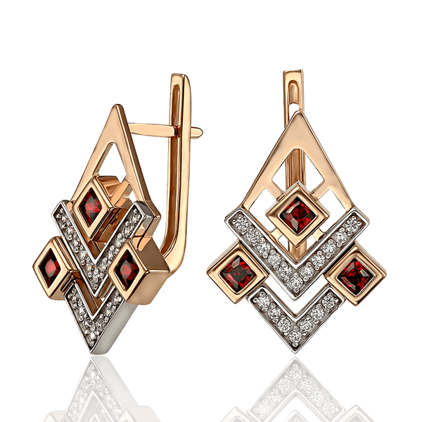 Шикарные золотые серьги с фианитами 033685 детальное изображение ювелирного изделия Золотые серьги с фианитом Шикарные золотые серьги с фианитами 033685 детальное изображение ювелирного изделия Золотые серьги с фианитом