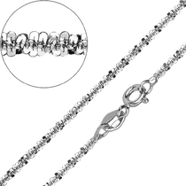 обзорное фото Серебряная цепочка оригинального плетения на шпрингельном замке 040228  Серебряные колье